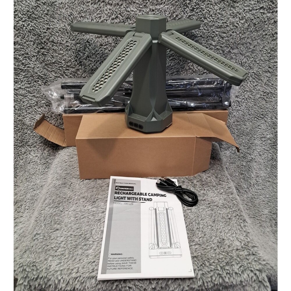 Rechargeable Camping Light with Stand Cordless Work Light with Heads Power Bank - Picture 15 of 16